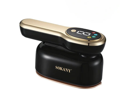 Sokany Electric Digital Handheld Steam Iron, 1400 Watt Black Gold - SK-12024 - SABER Center