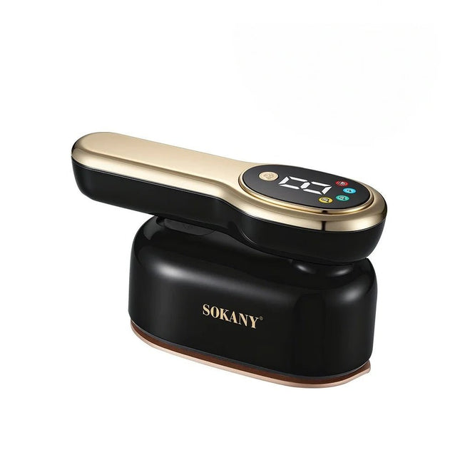 Sokany Electric Digital Handheld Steam Iron, 1400 Watt Black Gold - SK-12024 - SABER Center