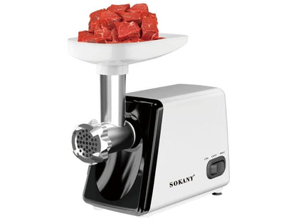 Sokany Meat Mincer with Attachments 2500 Watt, Black White - SK-312 - SABER Center