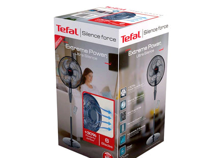 Tefal Silence Force Stand Fan, 16 Inch, Black - VG4130EE - SABER Center