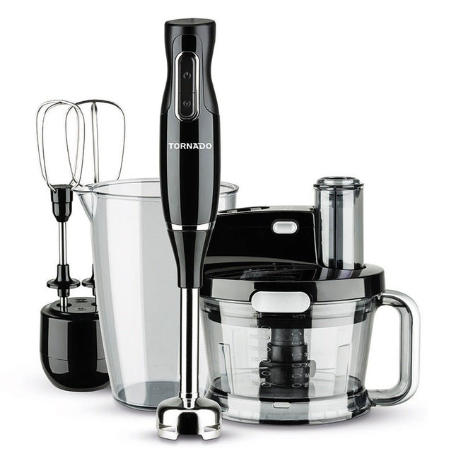 Tornado Hand Blender with Attachments 1000 Watt Black - THB-1000MK - SABER Center