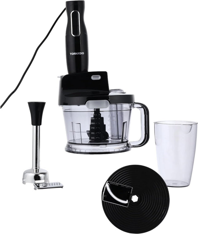 Tornado Hand Blender with Attachments 1000 Watt Black - THB-1000MK - SABER Center